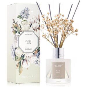 Reed Diffuser Clean Linen Home Fragrance Oil Set Bathroom Shelf Decor 100ml Gift